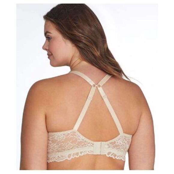 NWOT Bali Nude Lace Desire Wirefree Bra Latte Lift M - Picture 2 of 12